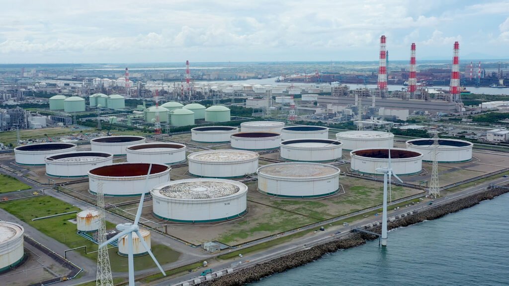 aerial inspection industrial facility storage tanks 16x9