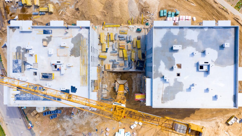 Drone aerial mapping of a commercial construction site