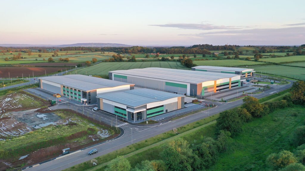 real estate drone industrial complex 16x9